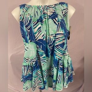 NWT Maxine of Hollywood One Piece Swimsuit size US 16 bra padding, skirt